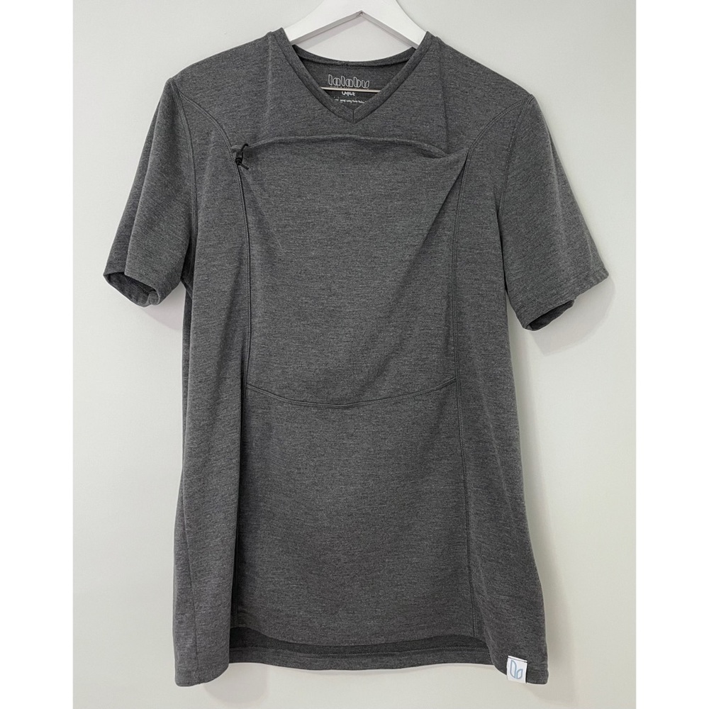 Lalabu Dad Shirt Baby Wearing Short Sleeve Gray Size Large